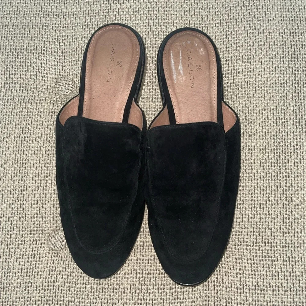Caslon Black Suede Loafers Size 6.5 - Picture 2 of 6